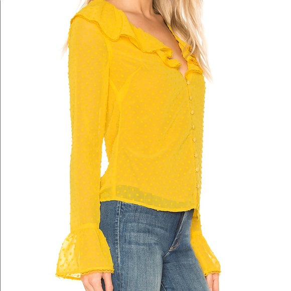 Majorelle Fleur Blouse In Sunshine Yellow ☀️ - Picture 2 of 5